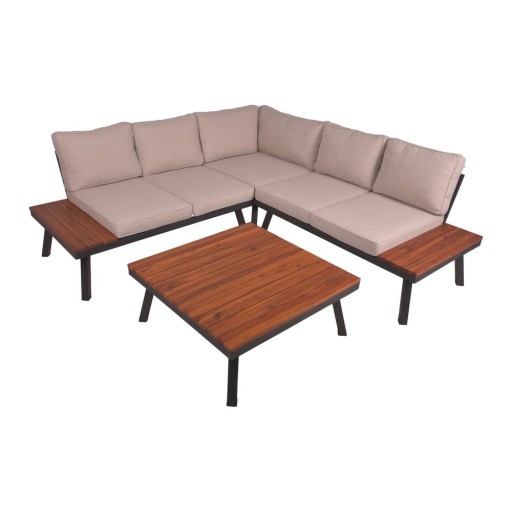 Set mobilier de grădină bej din lemn de acacia pentru 4 persoane Theresa – Garden Pleasure