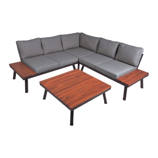 Set mobilier de grădină gri din lemn de acacia pentru 4 persoane Theresa – Garden Pleasure