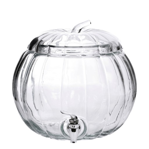 Dozator pentru bauturi Pumpkin, Homla, 8 L, sticla, transparent