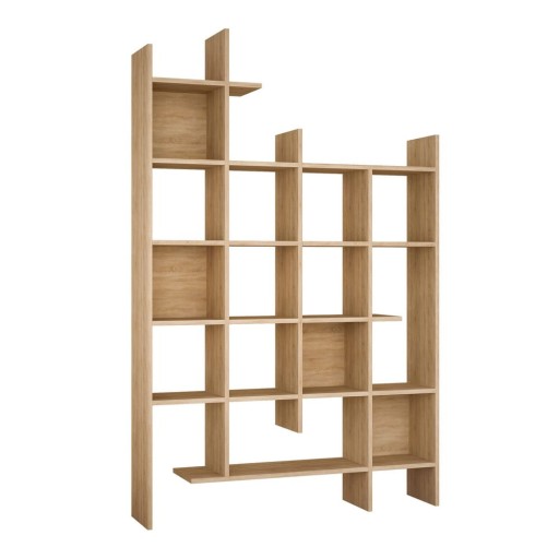 Bibliotecă în culoare naturală cu aspect de lemn de stejar 122x188 cm Manco – Kalune Design