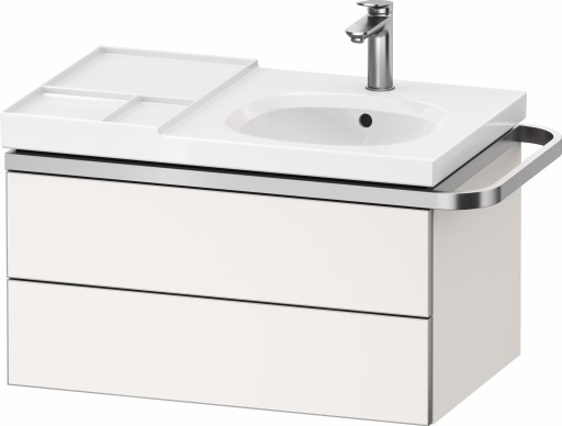 Dulap baza suspendat Duravit Aurena 784 x 492mm pentru lavoar cu doua sertare orientare dreapta inclus portprosop alb mat