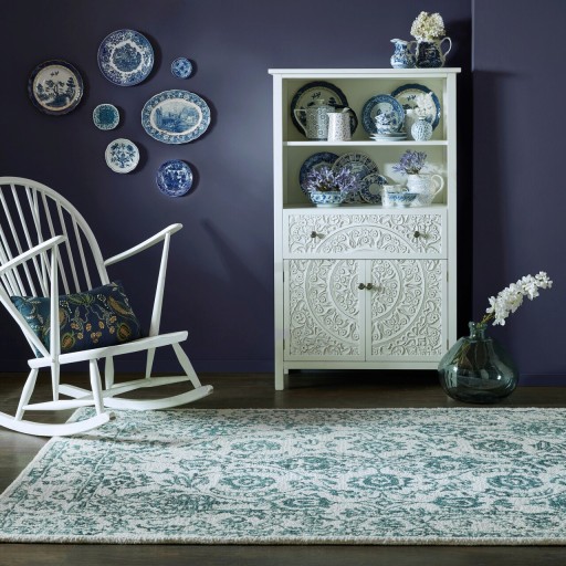 Covor Yasmin Ivory/Blue, Flair Rugs, 120x170 cm, lana, ivoriu/albastru