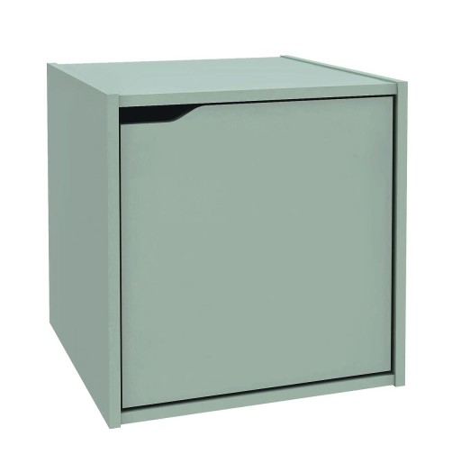 Raft modular Composite Cube W-Door, Bizzotto, 35x35x35 cm, PAL/MDF, verde sage