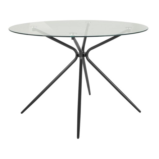 Masă de dining rotundă cu blat din sticlă ø 110 cm Silvie – Støraa