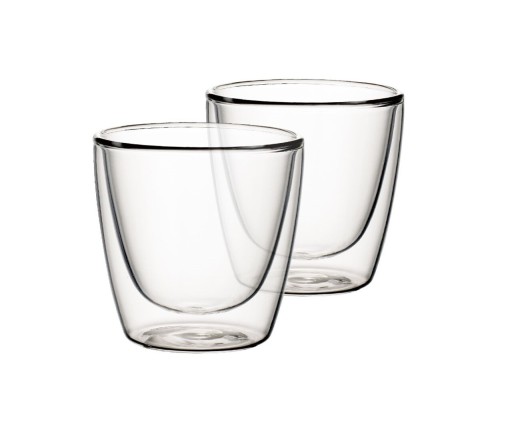 Set 2 pahare espresso cu perete dublu, Villeroy &amp; Boch, Artesano Hot Beverages M, 210 ml, sticla borosilicata