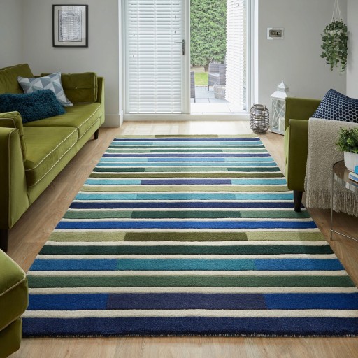 Covor Piano Green/Multi, Flair Rugs, 160x230 cm, lana, verde/multicolor