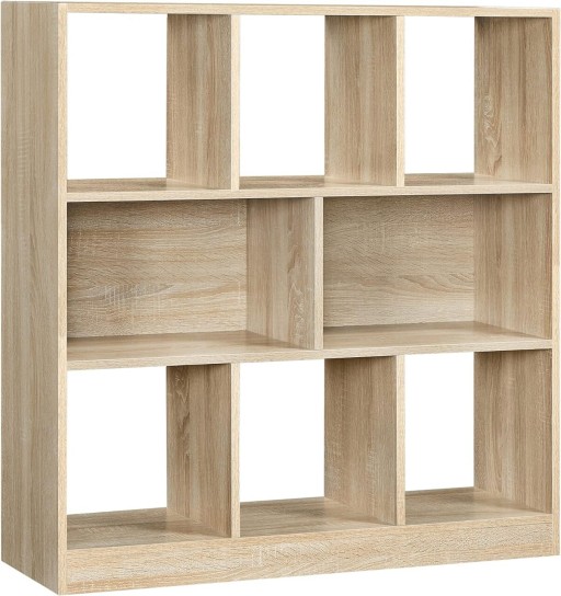 Biblioteca cu 8 compartimente Vasagle, 97.5x30x100 cm, PAL/MDF, maro deschis