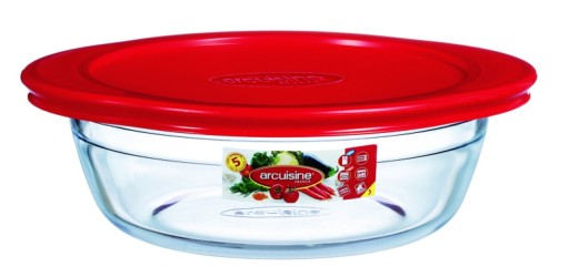 Vas de copt termorezistent cu capac Round Cook&amp;Store, Ocuisine, 1 L, sticla