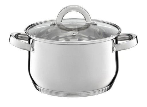 Oala cu capac Berry, Ambition, 20 cm, 3.5 L, inox/sticla temperata