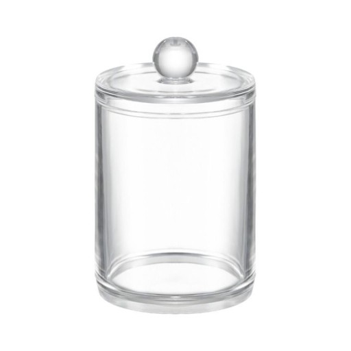 Cutie rotunda pentru betisoare de urechi Beauty, Jotta, 7x11 cm, plastic, transparent