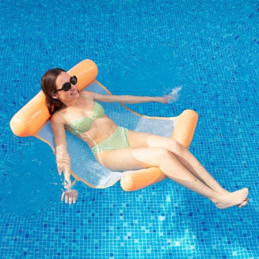 Hamac de apa plutitor individual pentru piscina de inot Pulok, InnovaGoods, 134 x 81 cm, portocaliu