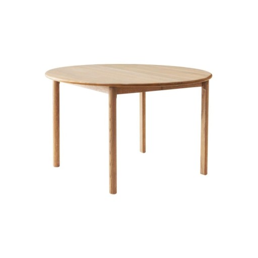 Masă de dining în culoare naturală rotundă extensibilă din lemn de stejar ø 120 cm Noor – Hammel Furniture