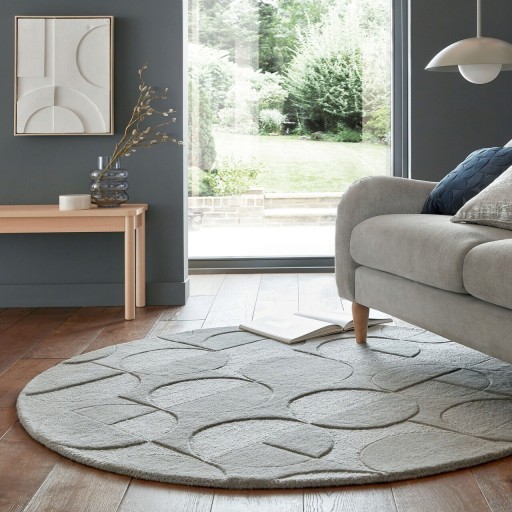 Covor Gigi Grey, Flair Rugs, D160 cm, lana, gri