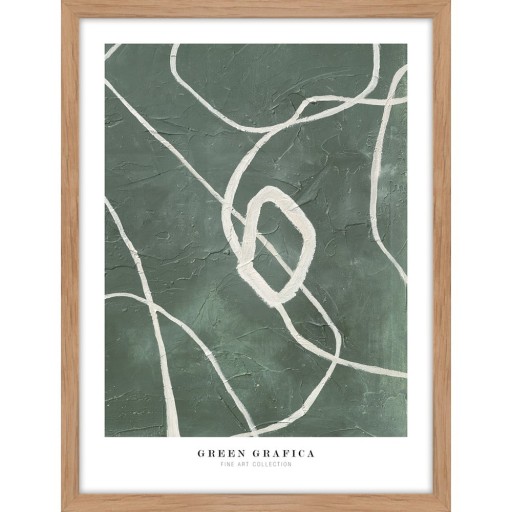 Tablou 32x42 cm Green Grafica – Malerifabrikken