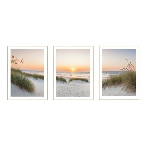 Tablouri 3 buc. 30x40 cm Sunrise on the Beach – knor