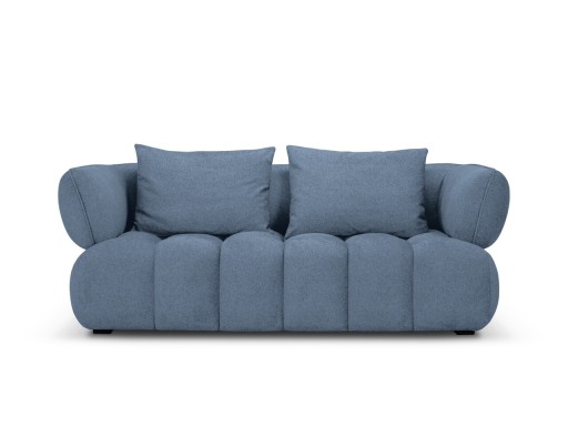 Canapea 2 locuri, Reese-192, Micadoni Home, 200x100x84 cm, catifea structurata, albastru jeans