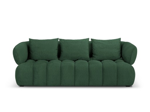 Canapea 3 locuri, Reese-192, Micadoni Home, 256x100x84 cm, catifea structurata, verde