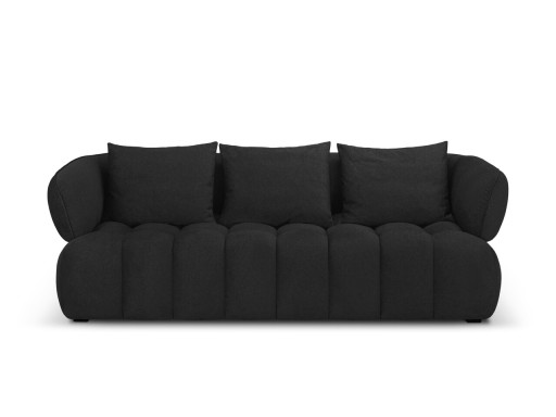 Canapea 3 locuri, Reese-192, Micadoni Home, 256x100x84 cm, catifea structurata, antracit