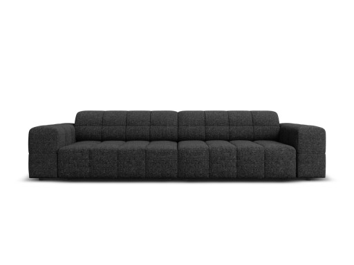 Canapea 4 locuri, Jennifer-140, Micadoni Home, 244x102x70 cm, tesatura chenille din poliester, negru