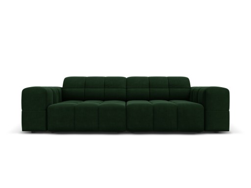 Canapea 3 locuri, Jennifer-51, Micadoni Home, 204x102x70 cm, catifea, verde bottle