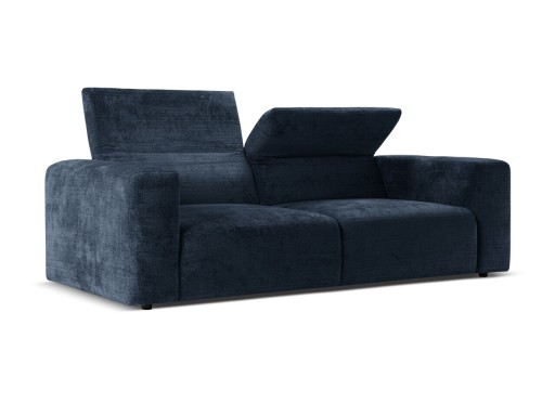 Canapea 3 locuri cu tetiera reglabila, Cruz-197, Micadoni Home, 234x103x74 cm, tesatura chenille Cremona, albastru navy