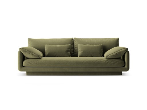 Canapea 3 locuri, Torino-184, Micadoni Home, 220x103x83 cm, catifea, verde deschis